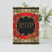 RSVP Parti Ornat Rouge Asiatique Gold Bamboo Image (Debout devant)