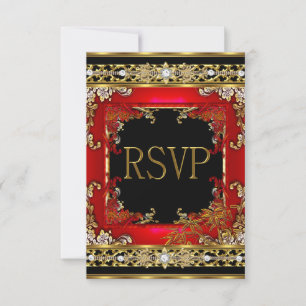 RSVP Parti Ornat Rouge Asiatique Gold Bamboo Image