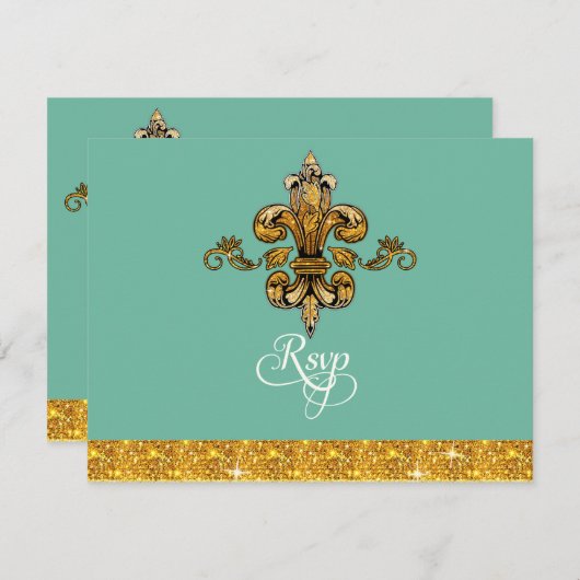 RSVP Parties scintillant Faux Gold Black Forme Fle (Devant / Derrière)