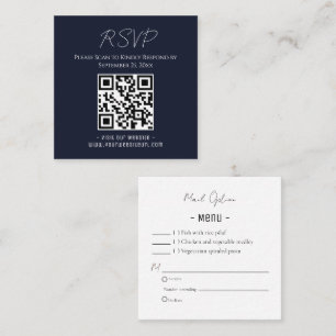 RSVP Party Dubbelzijdige QR-code voor e-mail Vierkante Visitekaartje