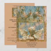 *~ RSVP Peacock Victoriaans QR AR24 Wedding Kaart (Voorkant / Achterkant)