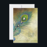 RSVP Peacock vintage<br><div class="desc">Belle lavande violet et bleu turquoise mariage paon vintage RSVP. Cet élégant mariage vintage de paon RSVP est facilement customisé pour votre événement avec votre choix de style de police,  de couleur et de libellé sur l'avant et l'arrière. Il s'agit d'un graphisme imprimé sans vrais bijoux,  bijoux,  etc.</div>