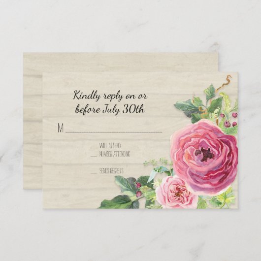RSVP Peony Rose Rustique Country Farm Bois BOHO (Devant / Derrière)
