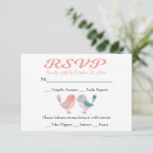 RSVP Pink & Blue Lovebirds Wedding Party (Debout devant)
