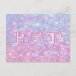 RSVP   Pink Bokeh Lights Uitnodiging Briefkaart