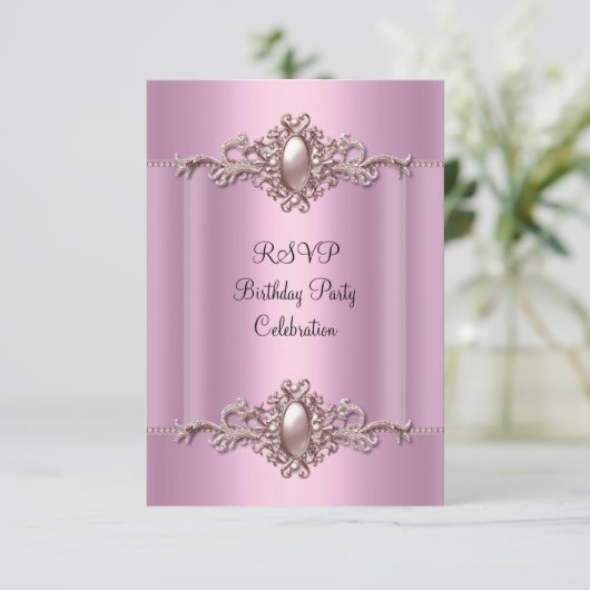 RSVP Pink Elegant Anniversaire Perle (Debout devant)