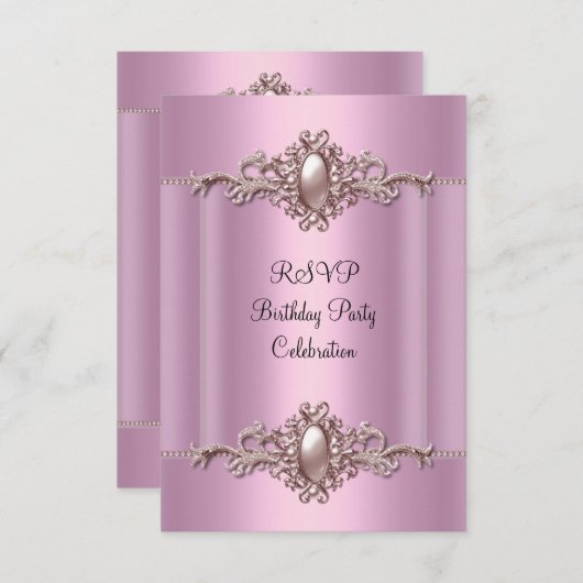 RSVP Pink Elegant Anniversaire Perle (Devant / Derrière)