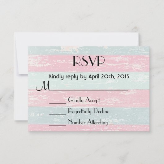 RSVP Pink et vert de clôture en bois rustique (Dos)