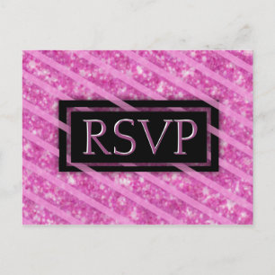 RSVP Pink Glitter Label Uitnodiging Briefkaart