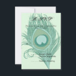 RSVP Plume Peacock Mint<br><div class="desc">Mint Peacock Feather RSVP invitations de mariage</div>
