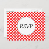 RSVP Pois blancs personnalisés sur carte postale r (Devant / Derrière)