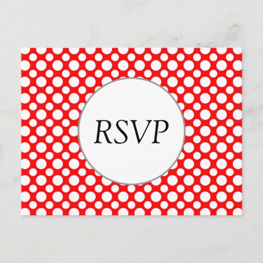 RSVP Pois blancs personnalisés sur carte postale r (Devant)