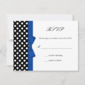 RSVP - Polka Dot Blue Bow Mariage Response Card (Devant)