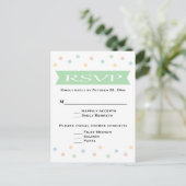 RSVP Polka Dot Mint Vert & Blanc Mariage - Menu (Debout devant)