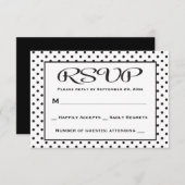 RSVP Polka Dot Noir Et Blanc Mariage / Parti (Devant / Derrière)