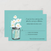 RSVP - Pot Mason rempli de marguerites blanches (Devant / Derrière)