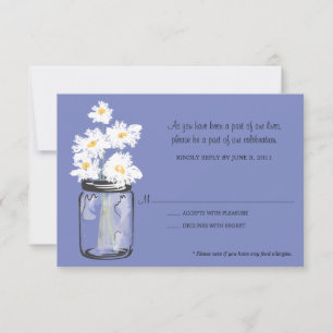 RSVP - Pot Mason rempli de marguerites blanches