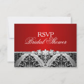 RSVP pour la réception de mariage Red Silver Damas (Devant)