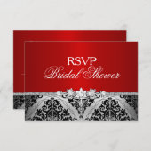 RSVP pour la réception de mariage Red Silver Damas (Devant / Derrière)