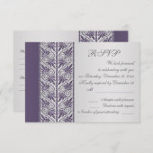 RSVP pour l'anniversaire de mariage violet damassé (Devant / Derrière)