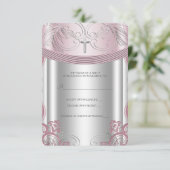 RSVP pour le baptême de bébé fille argent et rose (Debout devant)