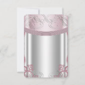 RSVP pour le baptême de bébé fille en argent et ro (Dos)