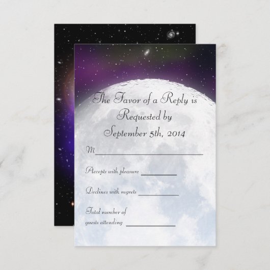 RSVP pour le Mariage à thème spatial (Devant / Derrière)