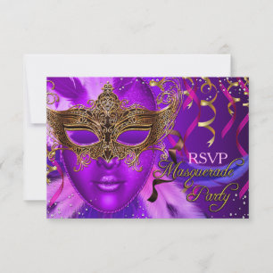 RSVP pour le masque violet et or de la soirée masq