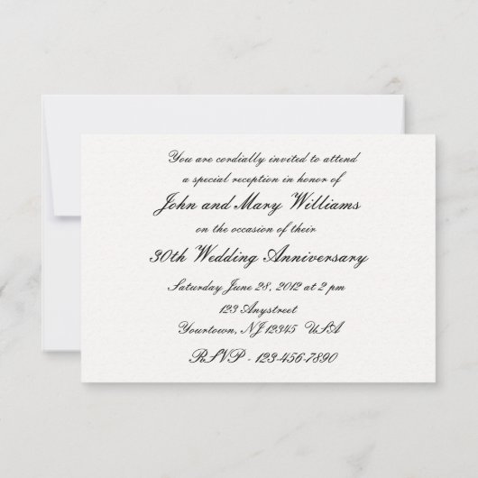 RSVP pour les 30 ans de mariage (Dos)