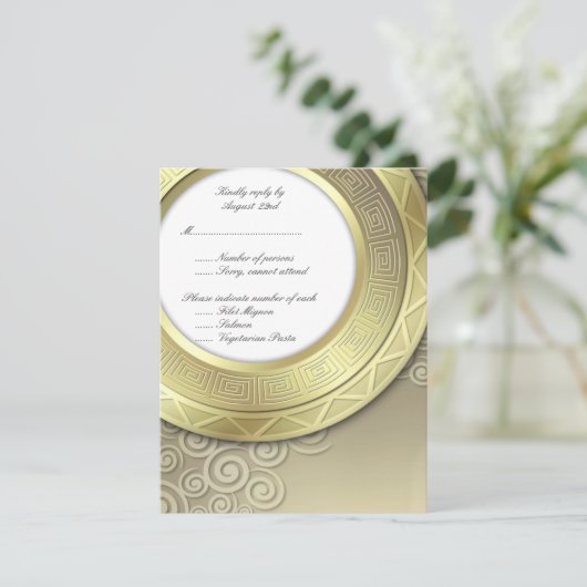 RSVP pour l'invitation de dîner de réception (Debout devant)