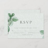 RSVP pour mariage | Elégant Eucalyptus aquarelle (Devant / Derrière)