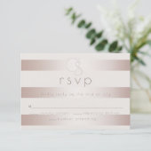 RSVP pour mariage | Elégant moderne Blush Pearl St (Debout devant)