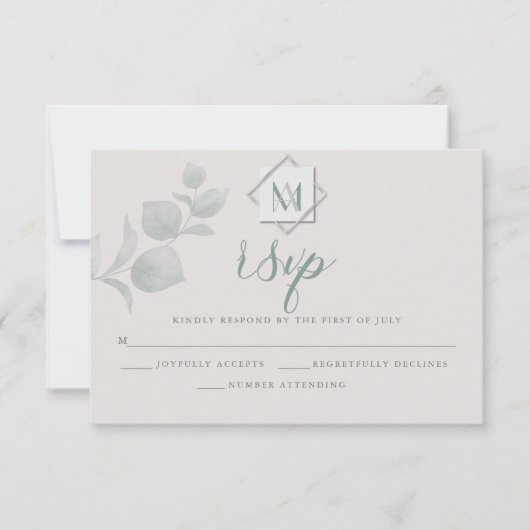 RSVP pour mariage | Eucalyptus argenté (Devant)