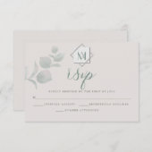 RSVP pour mariage | Eucalyptus argenté (Devant / Derrière)