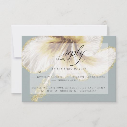 RSVP pour mariage | Fleur d'Hibiscus jaune (Devant)