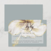 RSVP pour mariage | Fleur d'Hibiscus jaune (Devant / Derrière)
