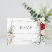 RSVP pour mariage | Floral de Bourgogne et de pivo (Debout devant)