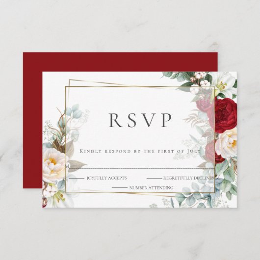 RSVP pour mariage | Flore de tourbe d'araignée et  (Devant / Derrière)