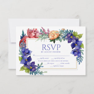 RSVP pour mariage Happiness Watercolor Floral