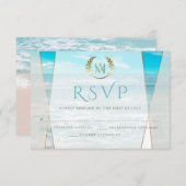 RSVP pour mariage | Mariage moderne de Monogram Be (Devant / Derrière)