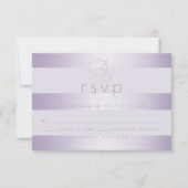 RSVP pour mariage | Monogramme Lilac Shimmer Strip (Devant)