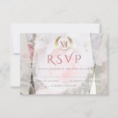 RSVP pour mariage | Rose géométrique moderne (Devant)