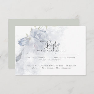 RSVP pour mariage   Rustique aquarelle Dusty Blue 