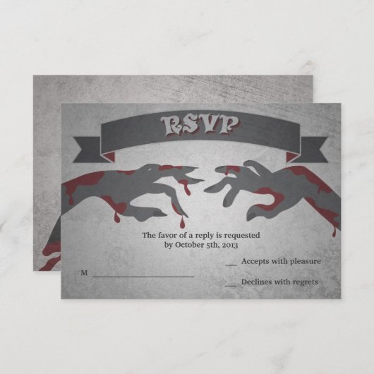 RSVP pour un Faire-part de mariage zombie (Devant / Derrière)
