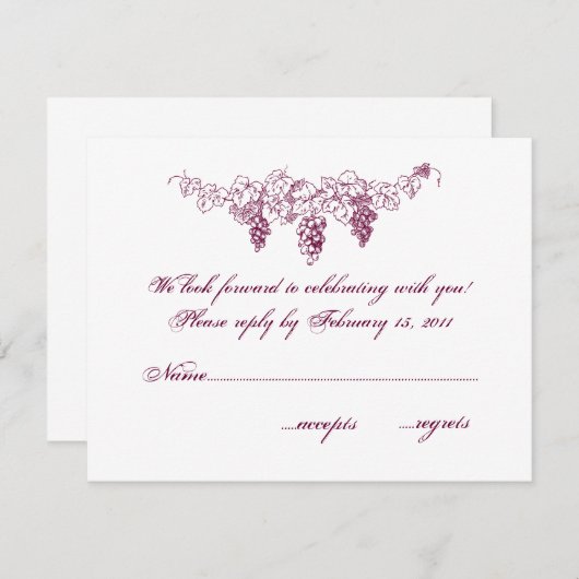 RSVP pour un mariage au pays du vin (Devant / Derrière)