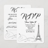 RSVP pour un mariage Parisian Doodles (Devant / Derrière)