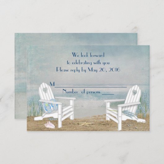 RSVP pour un mariage sur la plage (Devant / Derrière)