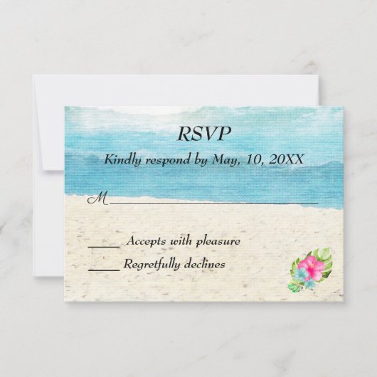 RSVP pour un mariage sur la plage (Devant)