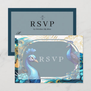Rsvp Premium Pauwveren Huwelijk Kaartje