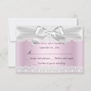 Rsvp Pretty Roze Kant Kruis Doop 3x5 Kaartje